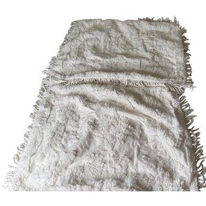 Lamont Home chenille Standard Cotton Pillow Shams Fringe Floral cottage core